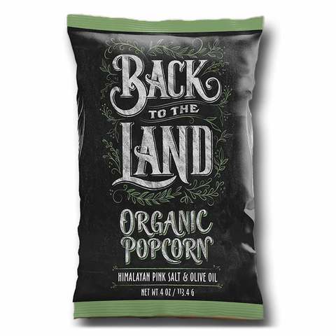 Back to the Land Organic Popcorn Himalayan Pink Salt & Olive Oil 113g