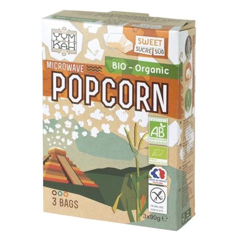 Yum Kah Organic Microwave Popcorn  Sweet 90g