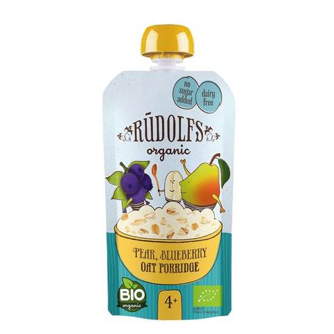 Rudolfs Pear Blueberry Oat Porridge Smoothie For Babies 110g