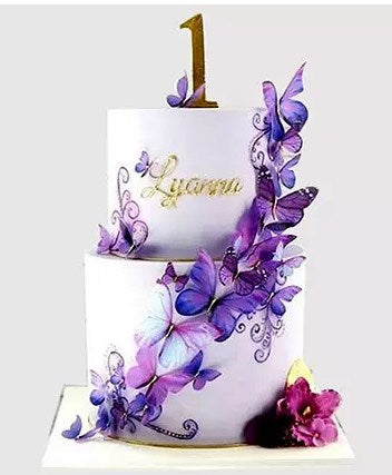 2 Tier Butterfly Chocolate Cake