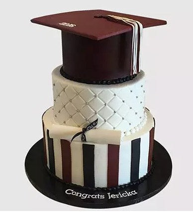 3 Layered Graduation Chocolate Cake