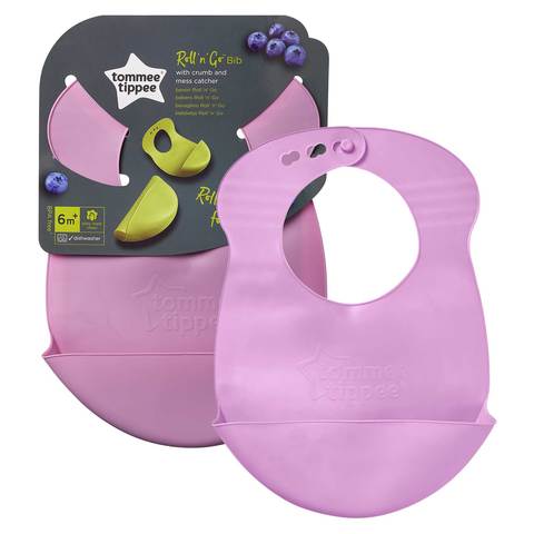 Tommee Tippee Explora Roll And Go Bib (Magenta)