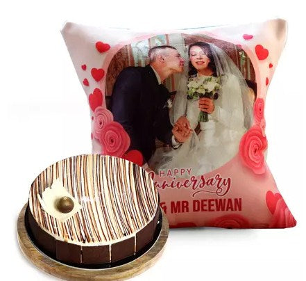 Anniversary Cushion with Marble Cake