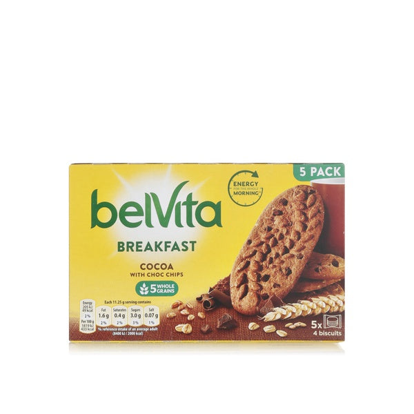 Belvita breakfast cocoa biscuits with choc chips x5