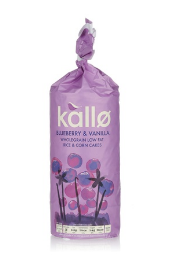 Kallo blueberry and vanilla rice and corn cakes 131g