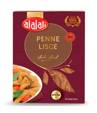 Al Alali Whole Wheat Penne Lisce With Omega 3 Macaroni 450g