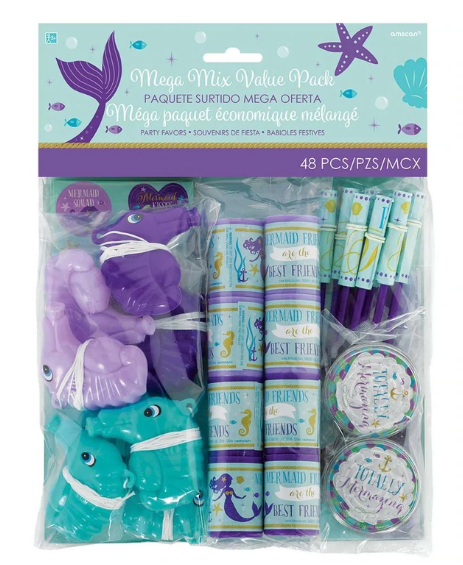 Mermaid Wishes Mega Mix Value Pack Favors 48pcs