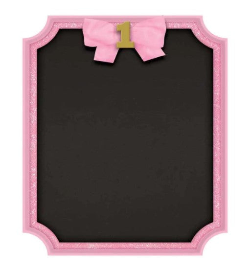 1st Birthday Girl Easel Glitter Sign Decoration