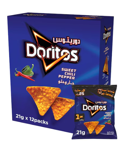 Doritos Sweet Chili Pepper Chips 23g Pack of 12