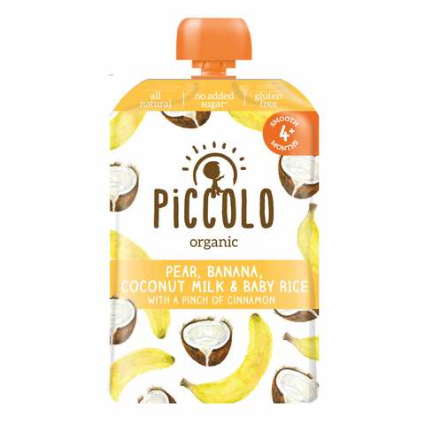 Piccolo Organic Pear Banana Coconut Milk & Baby Rice 100g