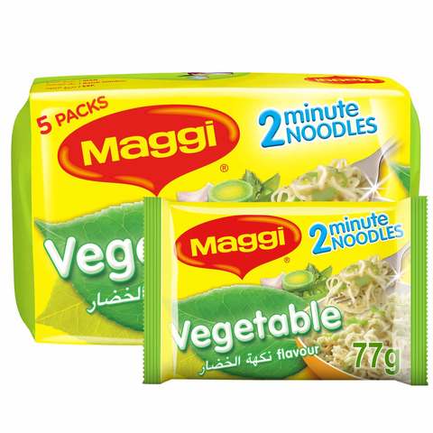 Nestle Maggi 2 Minutes Noodles Vegetables 77g x Pack of 5